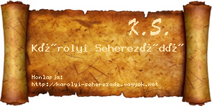 Károlyi Seherezádé névjegykártya